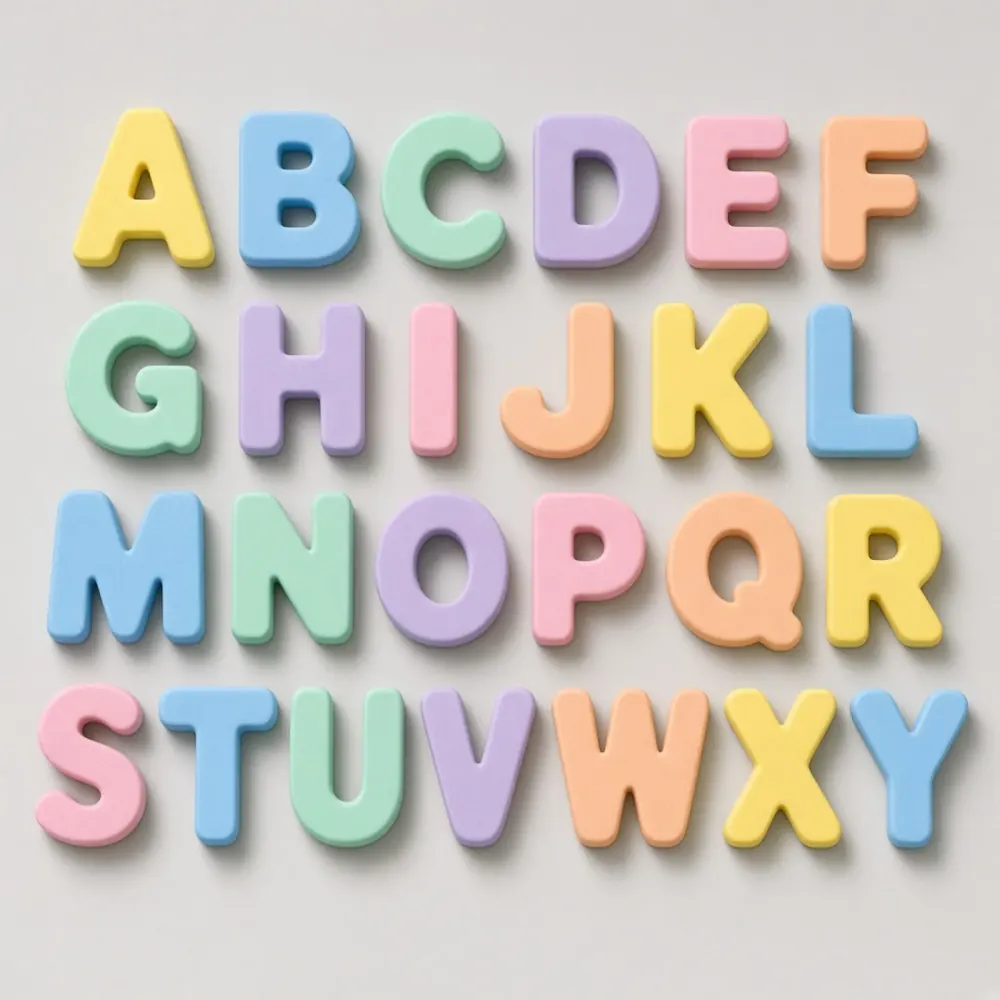 Bathfloat Foam Letters, professional product photograph