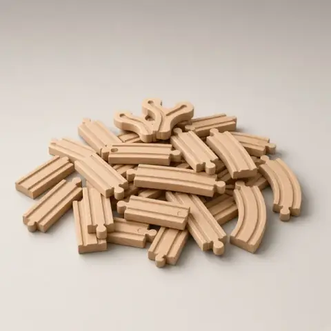 Traintrack Wooden Set, professional product photograph